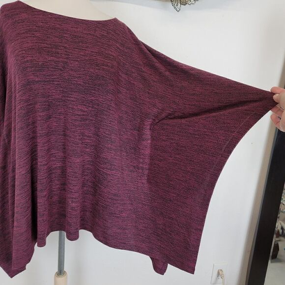 Soma mlange marsala black poncho top - Picture 3 of 8